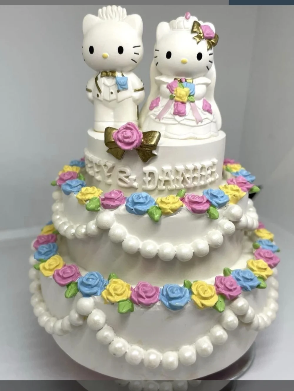 Sanrio Hello Kitty Bridal Cake Topper Figurines Music Decoration Vtg Rare